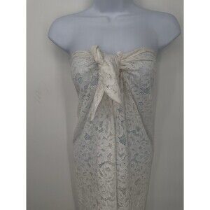 SHOW ME YOUR MUMU Lace white  wrap‎ skirt size small  boho vacation sheer